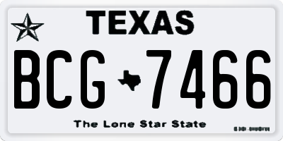 TX license plate BCG7466