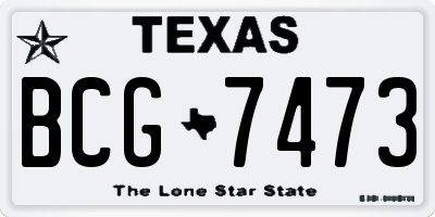 TX license plate BCG7473