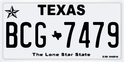 TX license plate BCG7479
