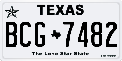 TX license plate BCG7482