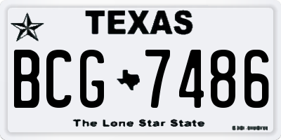 TX license plate BCG7486