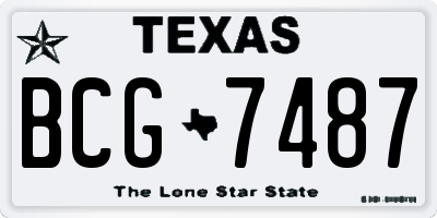 TX license plate BCG7487