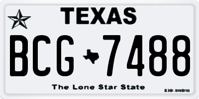 TX license plate BCG7488