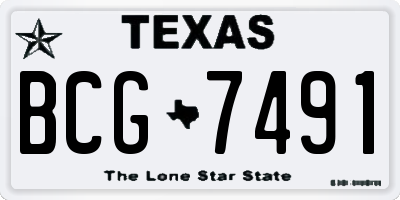 TX license plate BCG7491