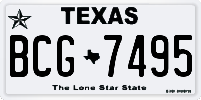 TX license plate BCG7495