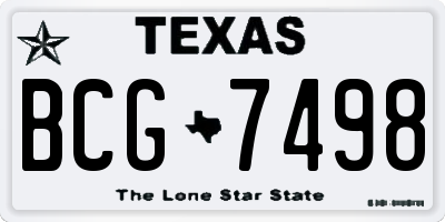 TX license plate BCG7498