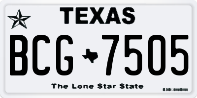 TX license plate BCG7505