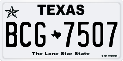 TX license plate BCG7507