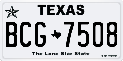 TX license plate BCG7508