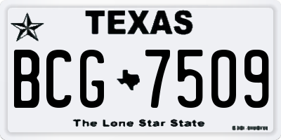 TX license plate BCG7509