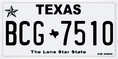 TX license plate BCG7510