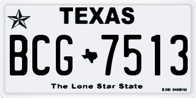 TX license plate BCG7513