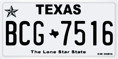 TX license plate BCG7516