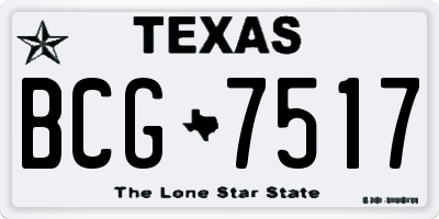 TX license plate BCG7517