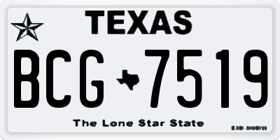 TX license plate BCG7519