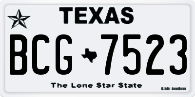 TX license plate BCG7523