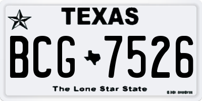 TX license plate BCG7526