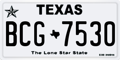 TX license plate BCG7530