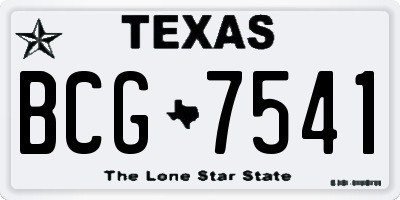 TX license plate BCG7541
