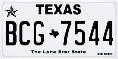 TX license plate BCG7544