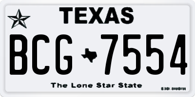 TX license plate BCG7554