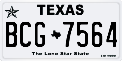 TX license plate BCG7564
