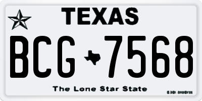 TX license plate BCG7568