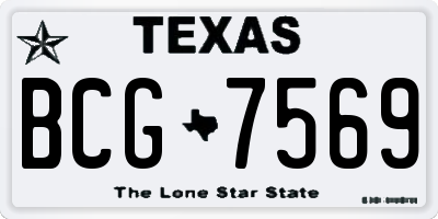 TX license plate BCG7569
