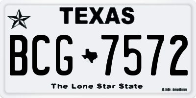 TX license plate BCG7572