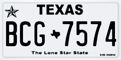 TX license plate BCG7574