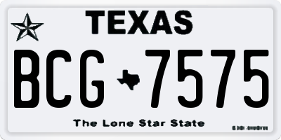 TX license plate BCG7575