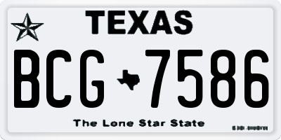 TX license plate BCG7586