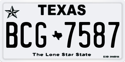 TX license plate BCG7587