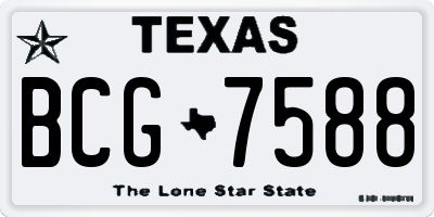 TX license plate BCG7588