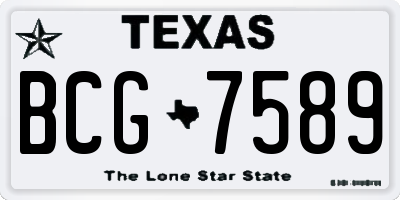 TX license plate BCG7589