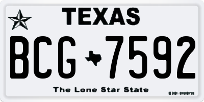 TX license plate BCG7592