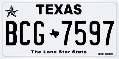 TX license plate BCG7597