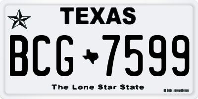 TX license plate BCG7599