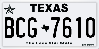 TX license plate BCG7610