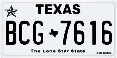 TX license plate BCG7616