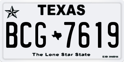 TX license plate BCG7619