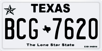 TX license plate BCG7620