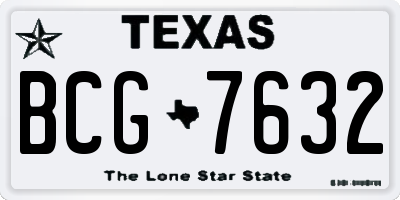 TX license plate BCG7632