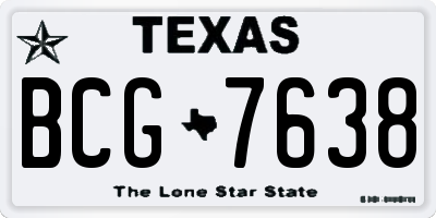TX license plate BCG7638