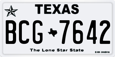 TX license plate BCG7642