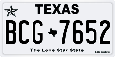 TX license plate BCG7652