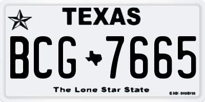 TX license plate BCG7665