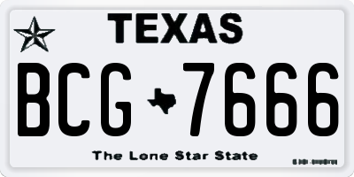 TX license plate BCG7666