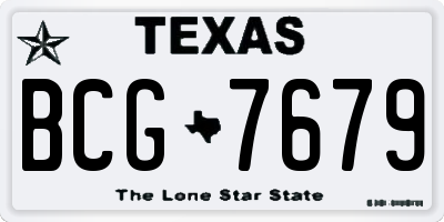 TX license plate BCG7679