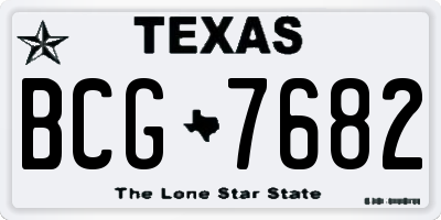 TX license plate BCG7682